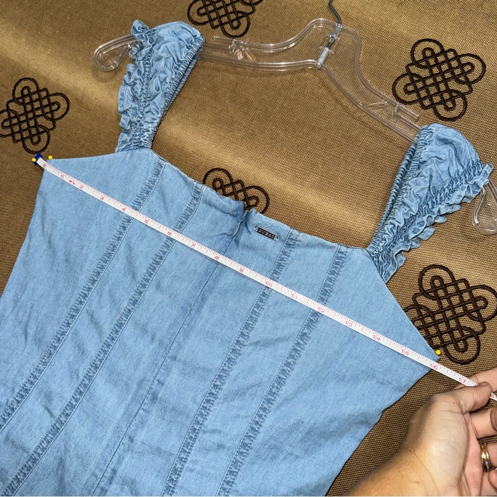 Guess NWT! Sweetheart Light Blue Scarlette Denim Mini Dress Size XS - Picture 14 of 16